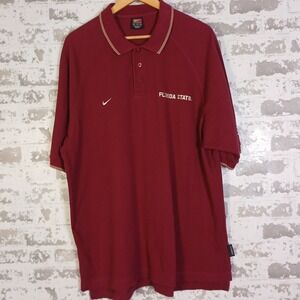 Nike Florida State Seminoles Men's‎ Polo Shirt XL Maroon Team Authentic  College